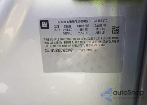 2013 Cadillac Xts Luxury Collection z USA, uszkodzony, nr VIN 2G61P5S30D9233461